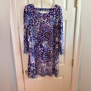 Lilly Pulitzer Stretch Velvet 3/4 Sleeve A-line Swing Dress